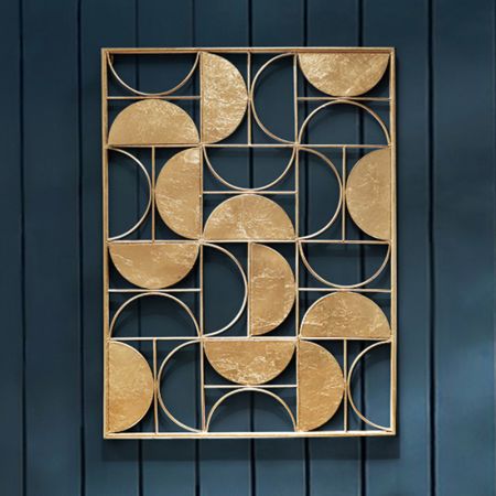 Vintage Style Golden Window Metal Indoor Wall Décor Art