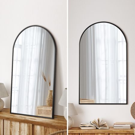Wall Mirror 86x50cm Arched Black