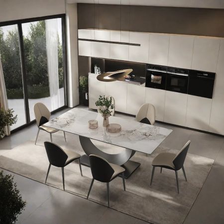 Modern Italian Style Sintered Stone Dining table 6/8/10 Seats Model ND6111 & Dining Sets