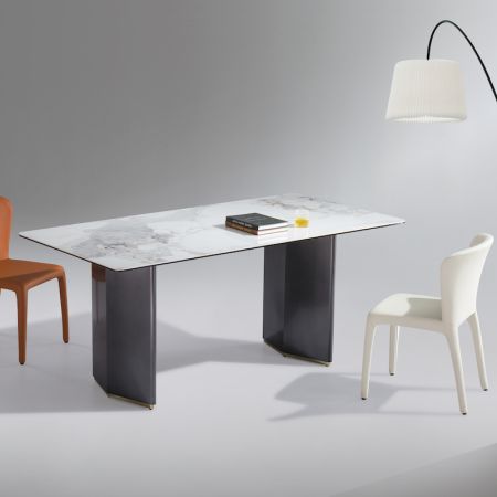 Modern Italian Style Sintered Stone Stainless Steel legs with Golden Edge 6/8/10 Seats Model ND6126