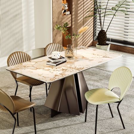 Modern Italian Style Triangle Base Sintered Stone Dining Table 6/8/10 Seat
