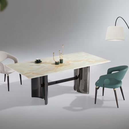 Modern Italian Style Unicom Legs Sintered Stone Dining Table 6/8/10 Seat