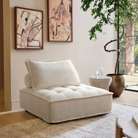 Tofu Single Lounger Chair Compressed Sofa with Cost Saving Design