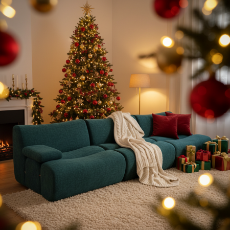 French Style Modular Compressed Sofa with Ottoman with Cost Saving Design