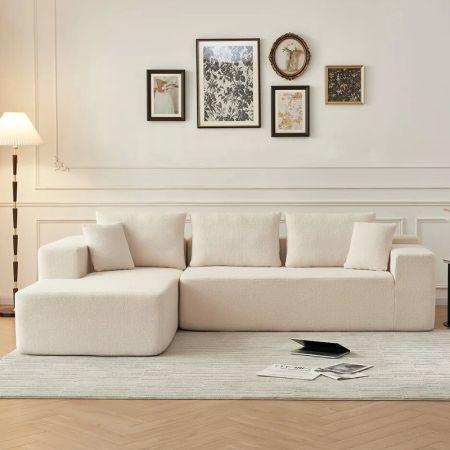Modular Upholstered Sectional Compressed Foldable Sofa with Chaise Lounge Cost Saving Design