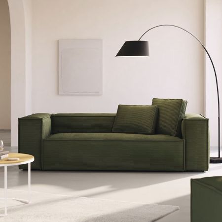Corduroy French Retro Tofu Block Sectional Combination Compressed Foldable Green Sofas Lounge Modular Sofa with Cost Saving Design More Colours Customisable
