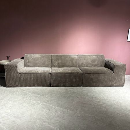 Corduroy Tofu Block Sectional Combination Compressed Foldable Modular Sofa with Cost Saving Design