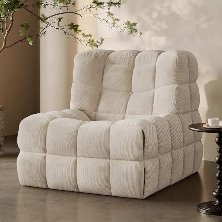 Foldable Corduroy Waffle Pattern 1 Seater/2 Seater Sofa with Cost Saving Design