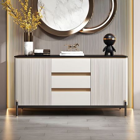 Sintered Stone top Sideboard Buffet with Drawers and Cabinets More Countertop Colours are Customisable