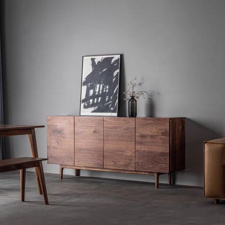 Rustic Lodge Solid Wood Sideboard Buffet