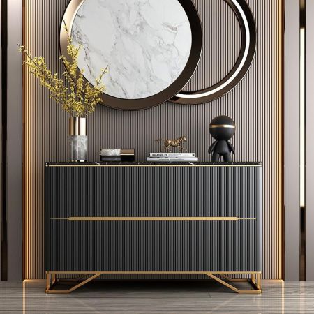 Modern Contemporary Sintered Stone Strip Sideboard Buffet More Countertop Colours are Customisable