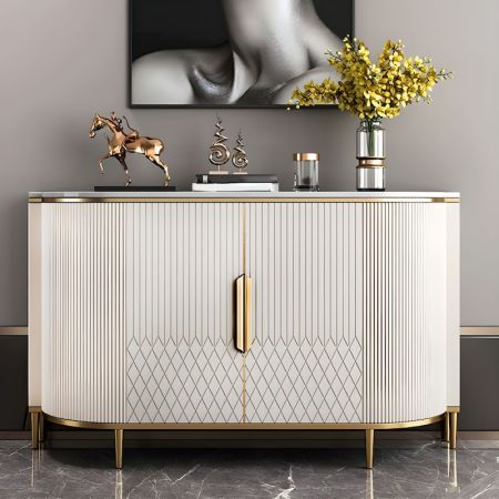 Glam Style Sintered Stone top Sideboard Buffet Server More Countertop Colours are Customisable