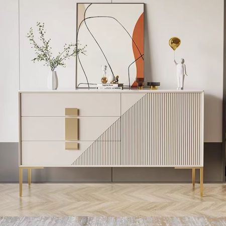 Modern Minimalist Sintered Stone Sideboard Buffet More Countertop Colours are Customisable