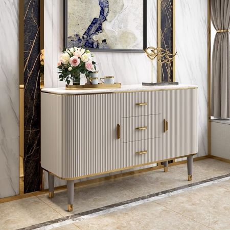 Sintered Stone Top Sideboard Buffet with Cabinets and Drawers More Countertop Colours are Customisable