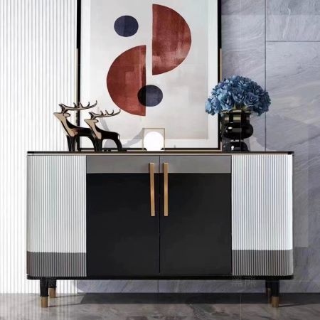 Black White Sintered Stone Sideboard Buffet More Countertop Colours are Customisable