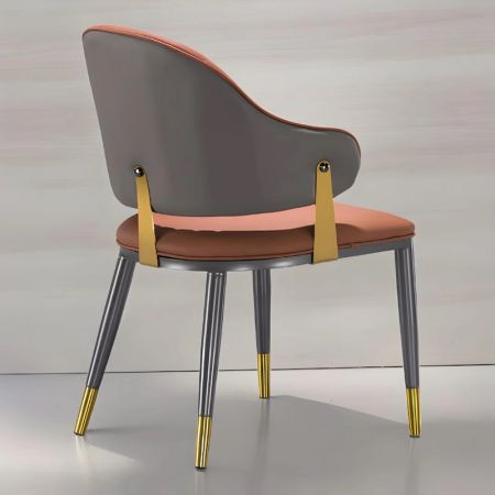 2PCS Art Deco Shell Back PU Leather Dining Chairs More Colours Customisable