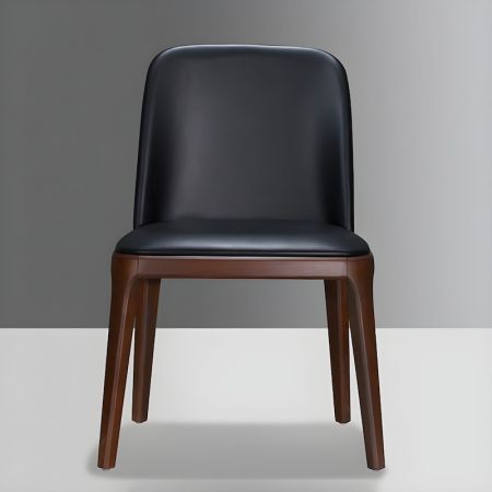 2PCS Octagonal PU Leather Dining Chair with Wooden Legs More Colours Customisable