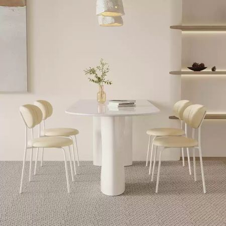2PCS Ruched PU Leather Dining Chairs More Colours Customisable