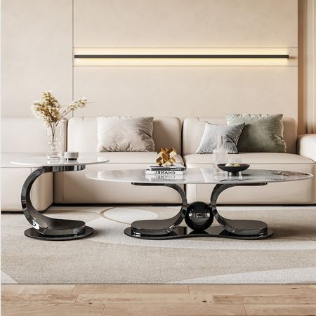 Butterfly Metal Base Sintered Stone Coffee Table