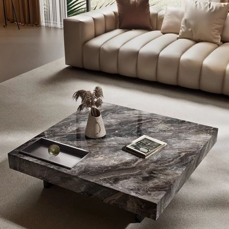 Ben Style Metal Base Sintered Stone Coffee Table