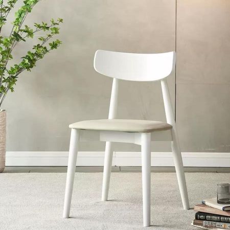 2PCS Modern Minimalist Wood and PU Leather Dining Chair YS843 More Colours Customisable