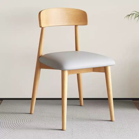 2PCS Modern Minimalist Wood and PU Leather Dining Chair YS843 More Colours Customisable