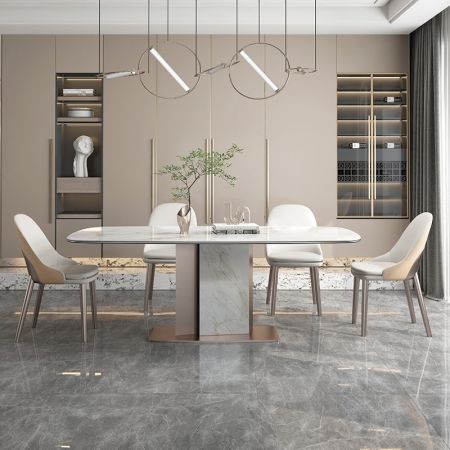 Metal and Sintered Stone Base Dining Table More Colours & Sizes Customisable