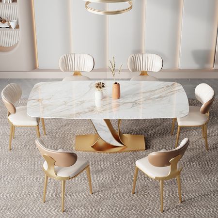Metal and Sintered Stone Lily Base Dining Table More Colours and Sizes Customisable