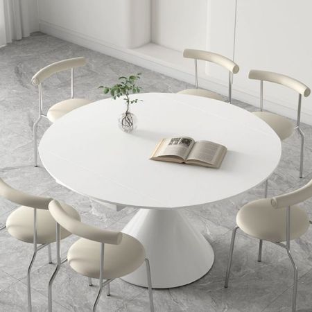 Pion Style Sintered Stone Extendable Round Dining Table More Colours and Sizes Customisable