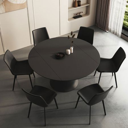 Pion Style Sintered Stone Extendable Round Dining Table More Colours and Sizes Customisable