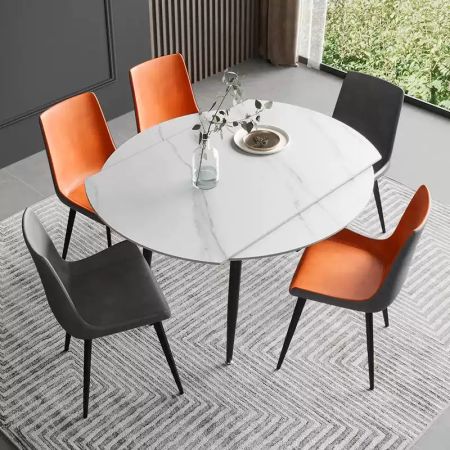 Modern Italian Style Spider Legs Extendable Round Dning Table More Colours and Sizes Customisable