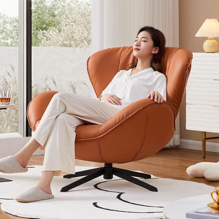 Orange Swivel Chair Elise Mid Century Modern Burnt Orange Velvet