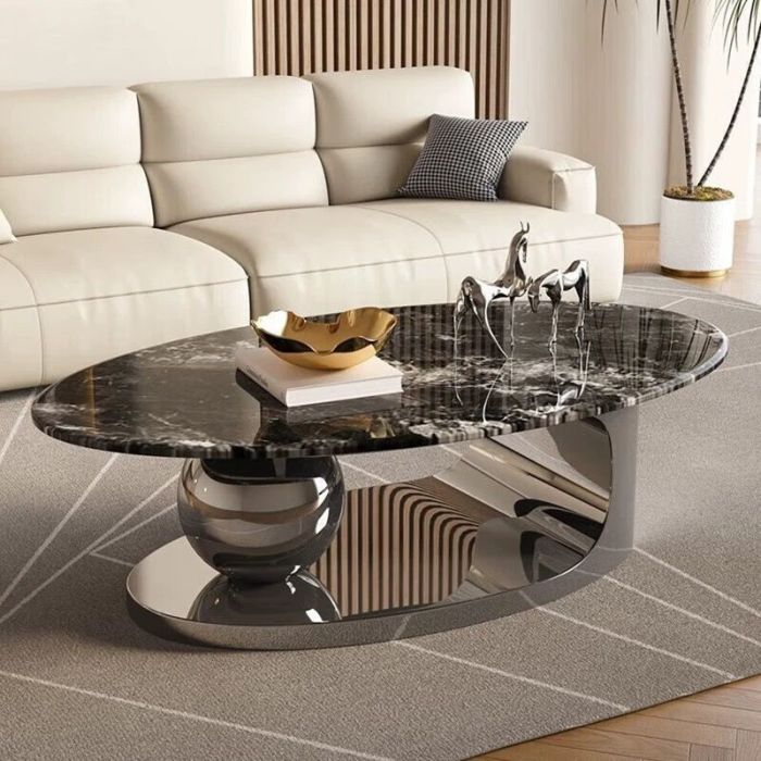 Oval Sintered Stone Coffee Table - Miss City Style