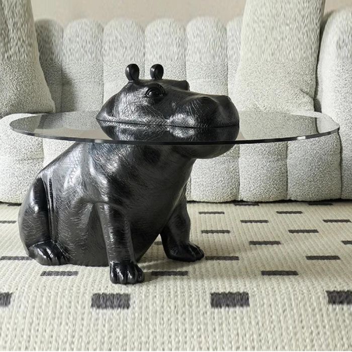 Glass hippo table for sale hotsell