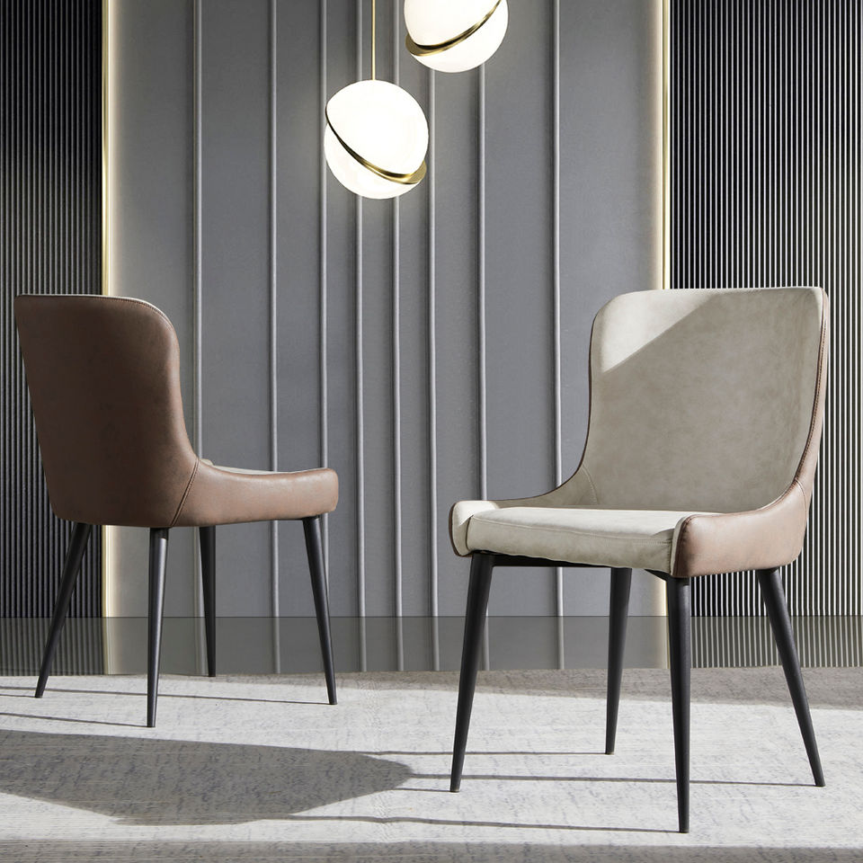 2PCS Modern Italian Style PU Leather Dining Chair Set Of 2 Model NC924