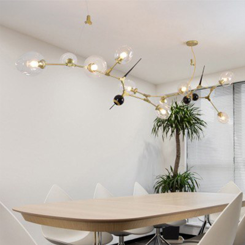 Modern Gold Linear Sputnik Chandelier (6-10 Heads)