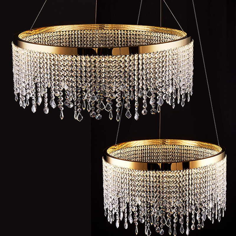 Crystal Water Curtain Chandelier with LED Strip