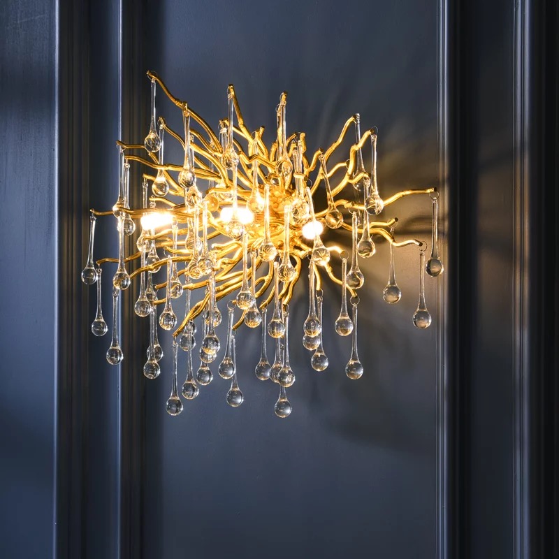 Glamourous Handmade Glass LED Wall Light Wall Sconce