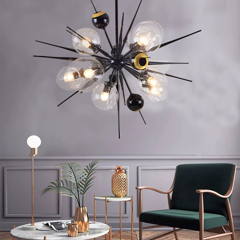 Modern Industrial Style Sputnik Chandelier (10 Heads)