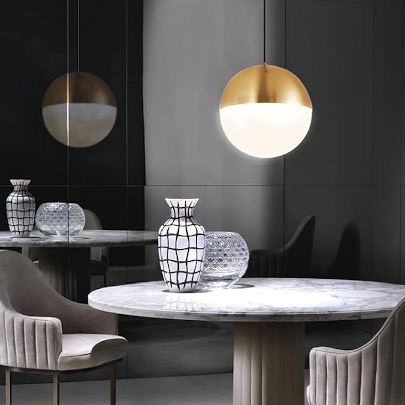Round Spherical Bronze Minimalist Small Pendant Light