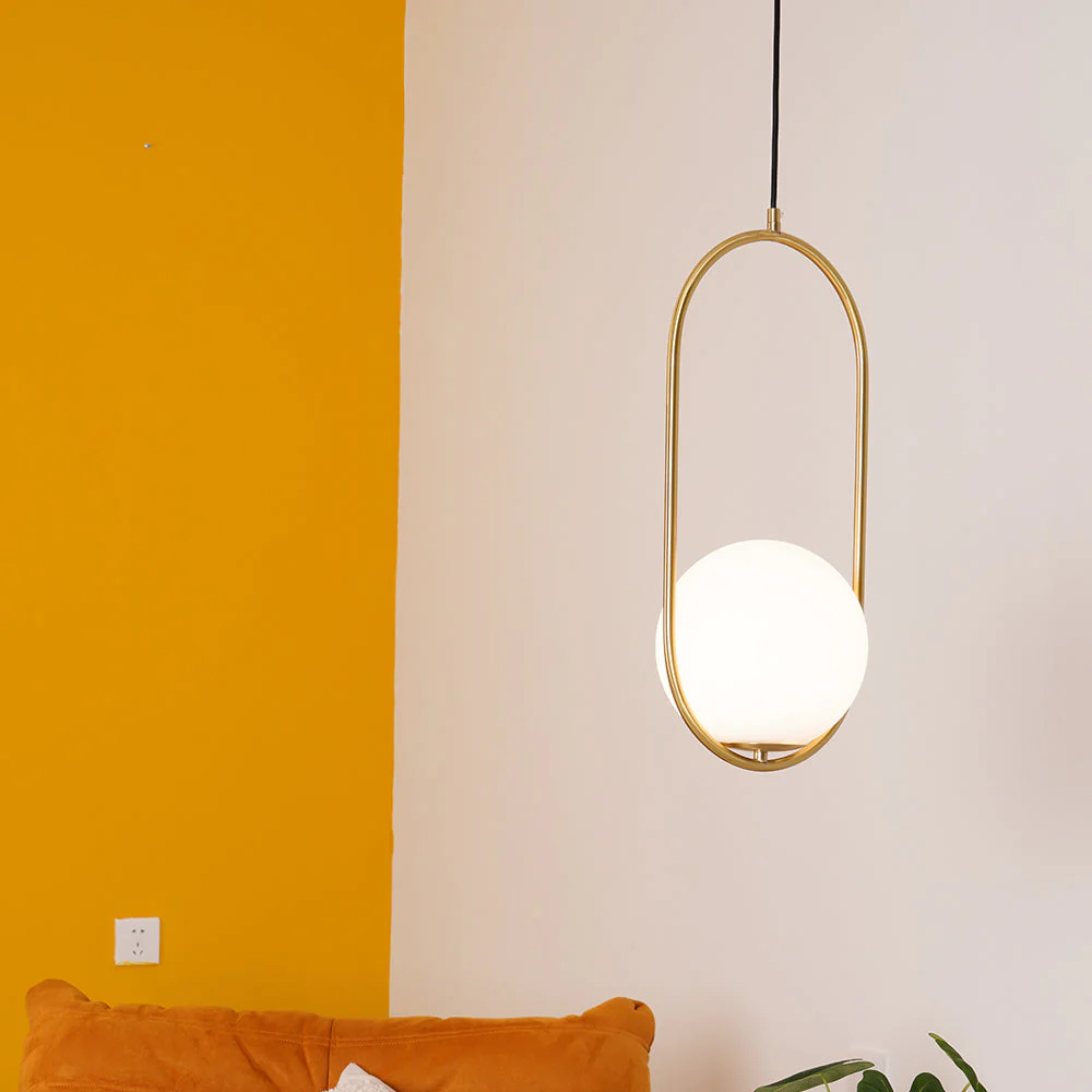 Oval Opal Ball Pendant Light