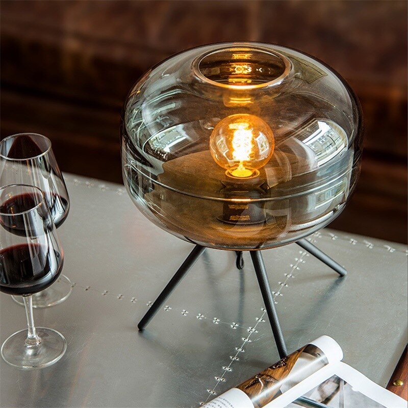 Industrial Style Glass Dome Table/Desk Lamp