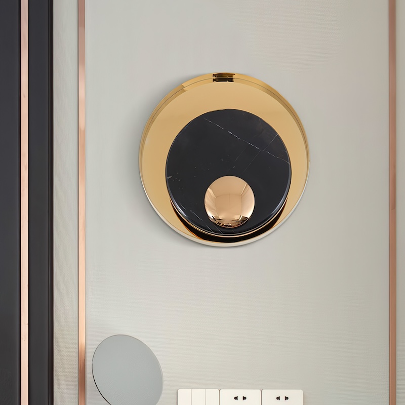 Luxury Minimalist Round Metal & Marble Wall Light Wall Sconce Wall Lamp
