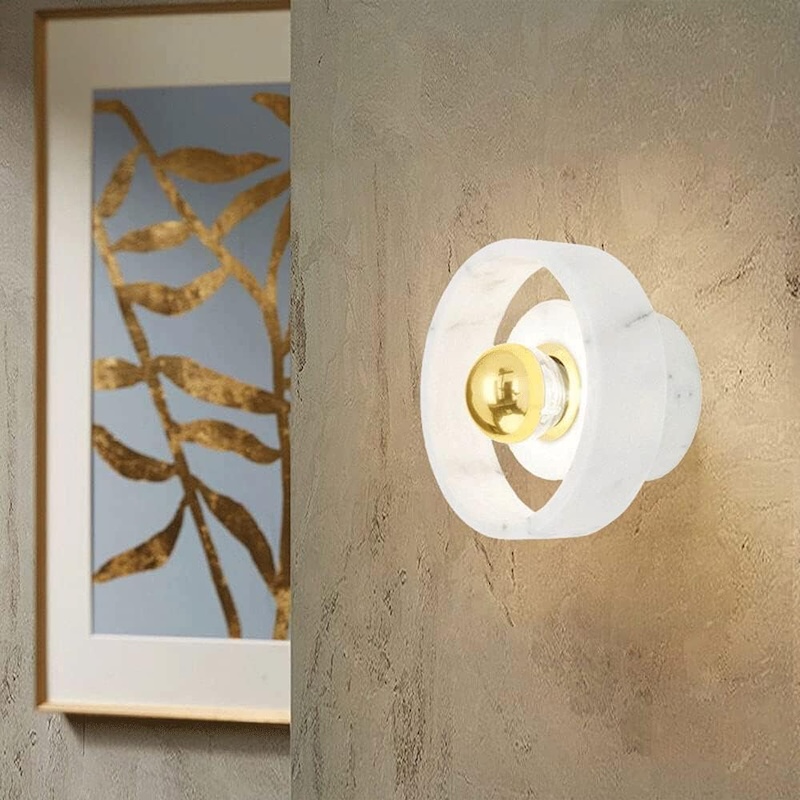 Minimalist Round Marble & Gold Wall Light Wall Sconce Wall Lamp