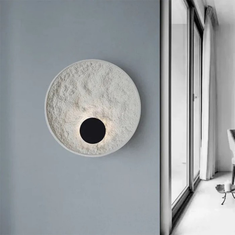 Minimalist Japanese Style Round Moon LED Wall Light Wall Sconce Wall Lamp