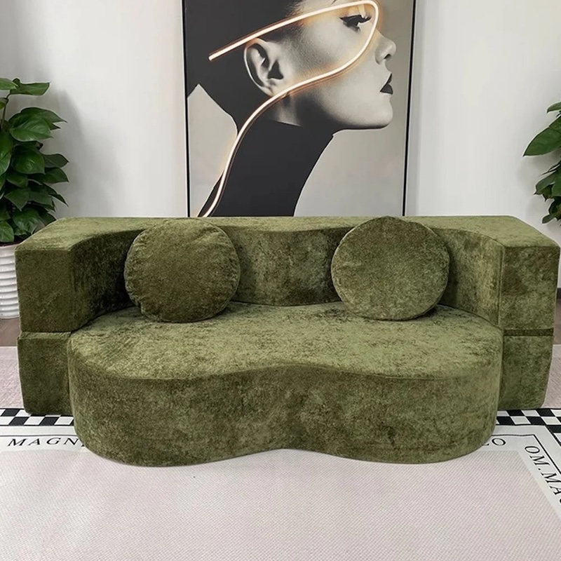 Wave Shape Compressed Sofa Foldable Sofa with Cost Saving Design More Colours and Sizes Customisable