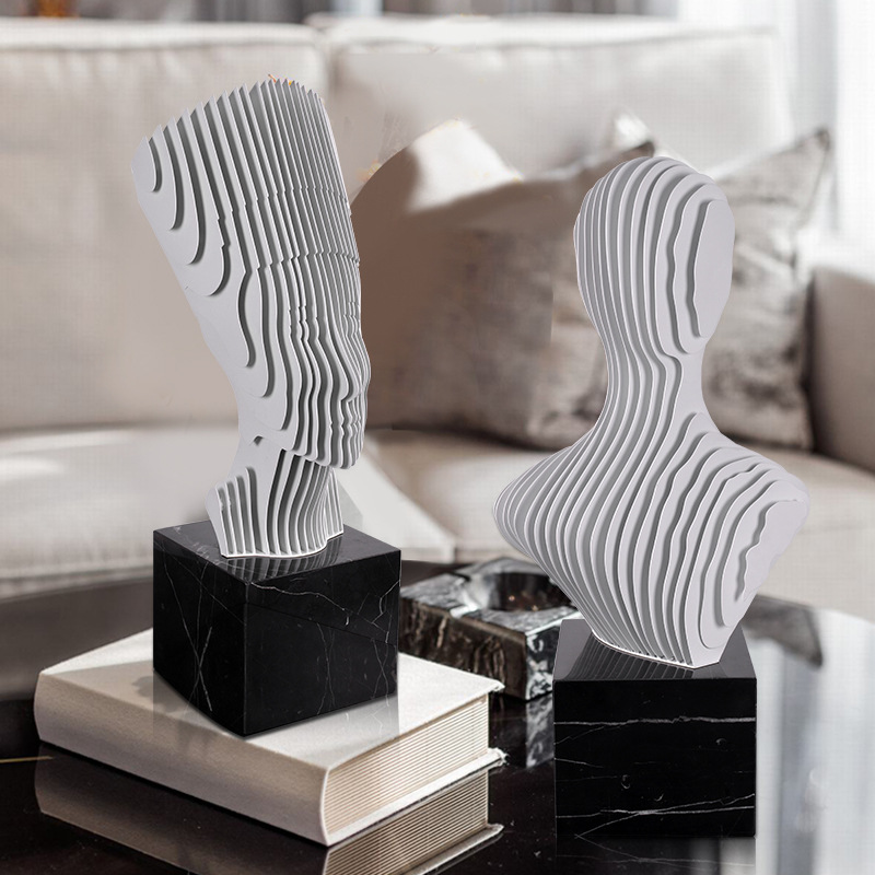 Modern Egyptian Pharaoh Marble & Metal Table Décor