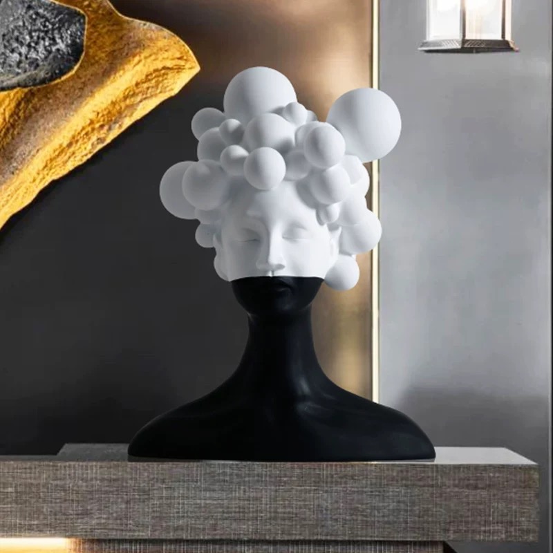 Modern Resin Bubble Head Table Décor