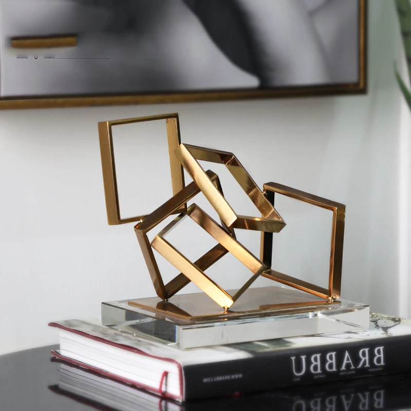 Geometric Crystal + Metal Abstract Table Décor