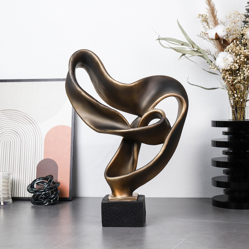 Industrial Style Resin Abstract Table Décor Brown/White